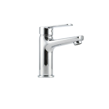 Low spout single-lever faucet for bathroom sink 